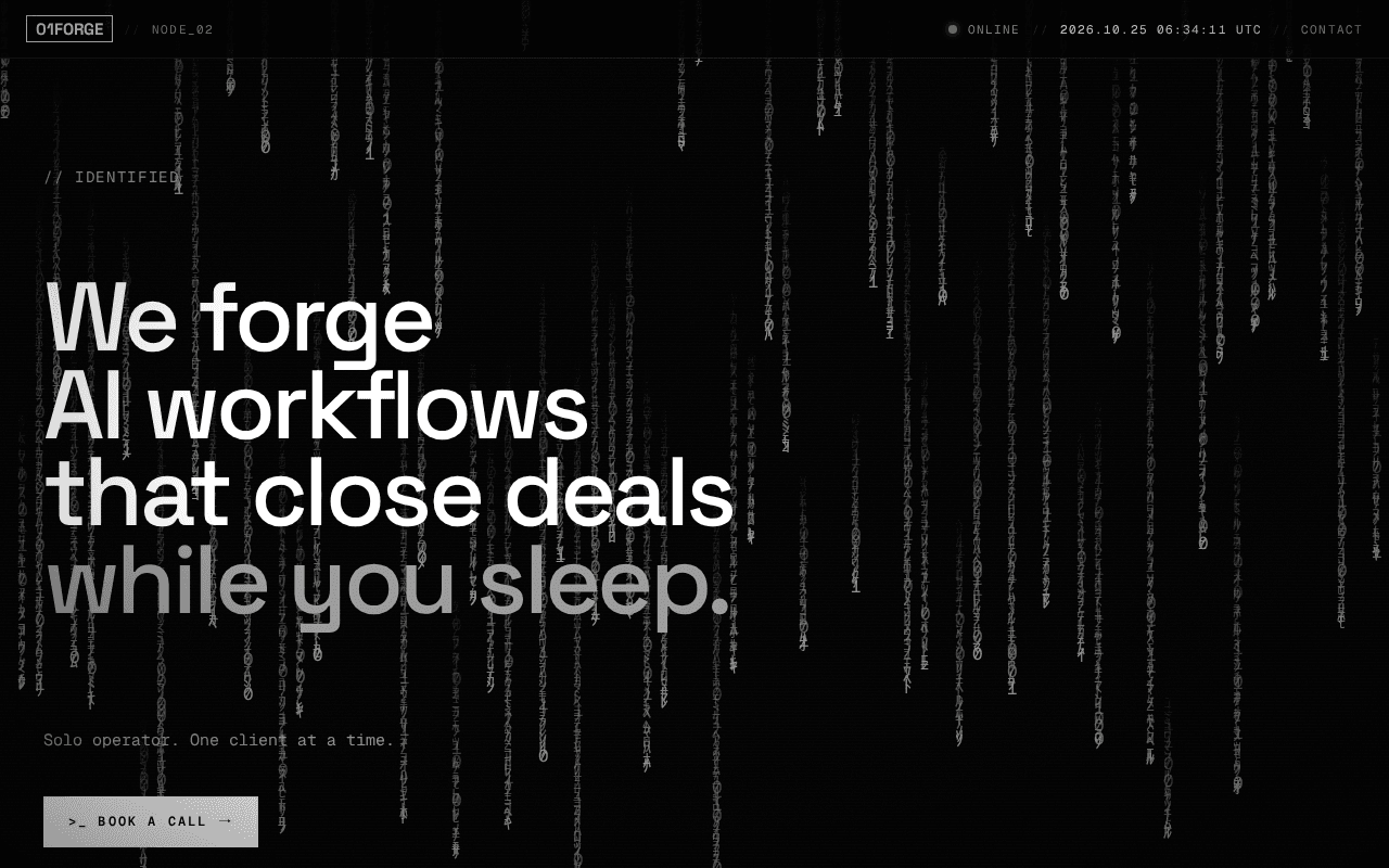 Screenshot of 01forge.ai