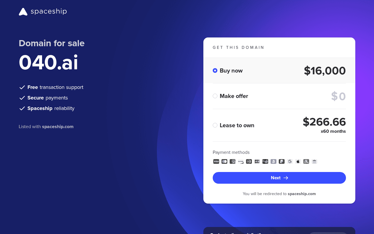 Screenshot of 040.ai