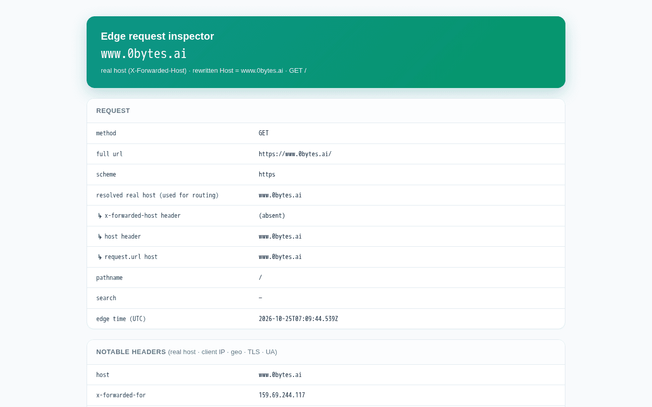 Screenshot of 0bytes.ai