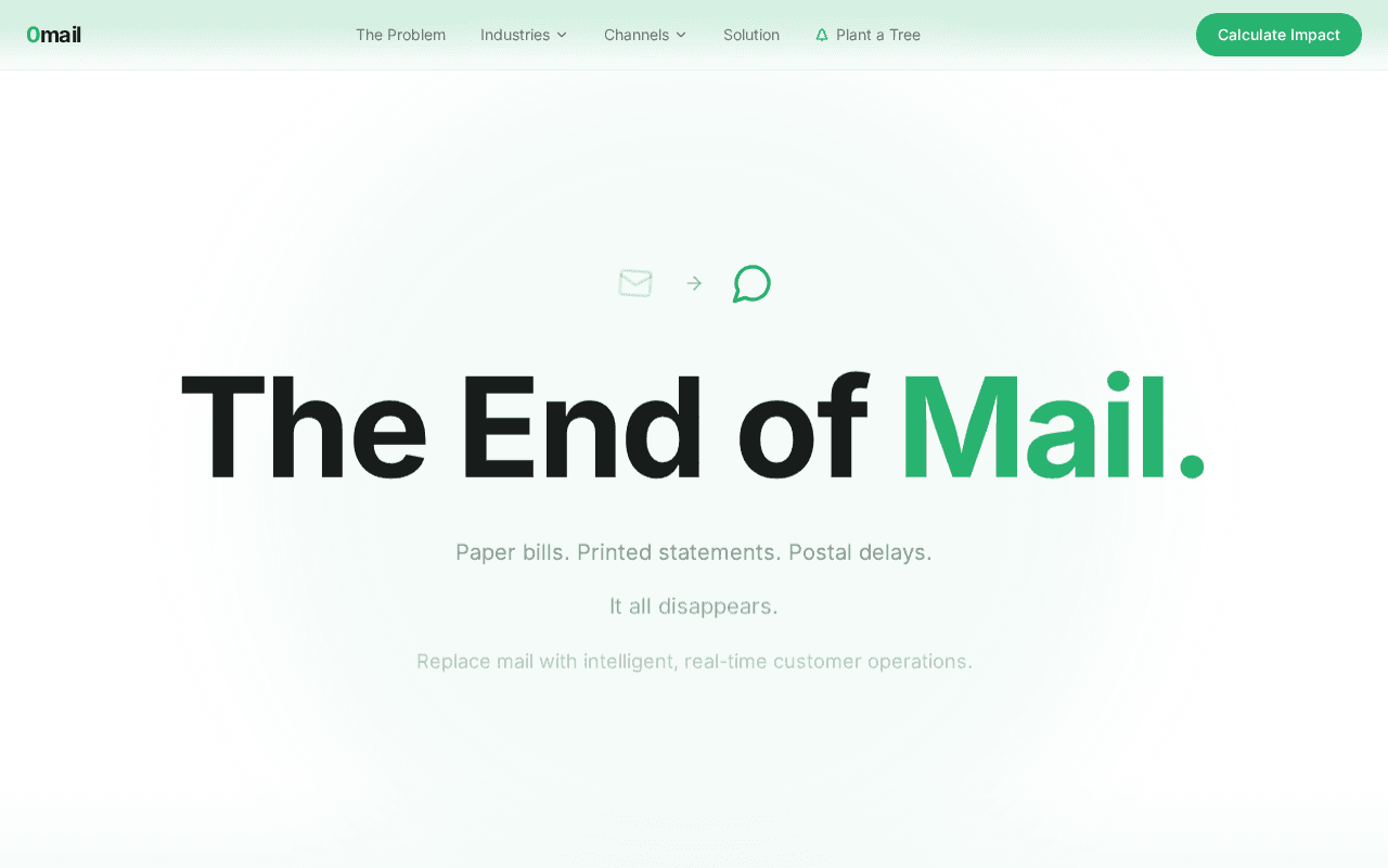 Screenshot of 0mail.ai