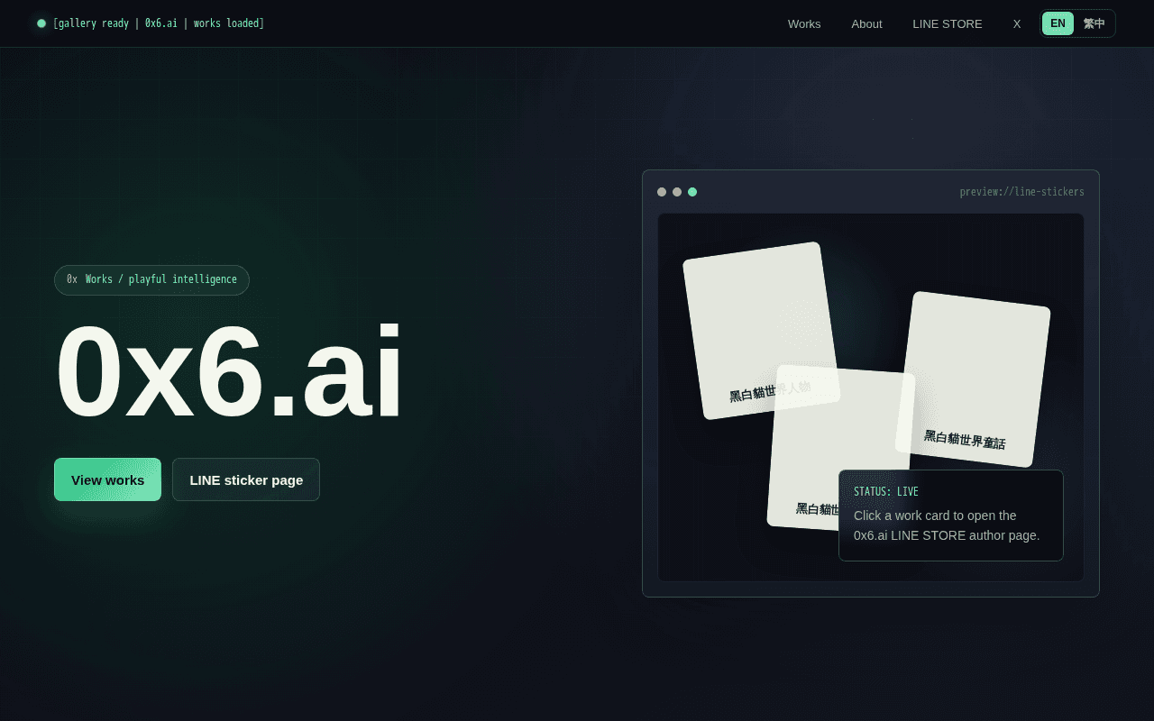 Screenshot of 0x6.ai