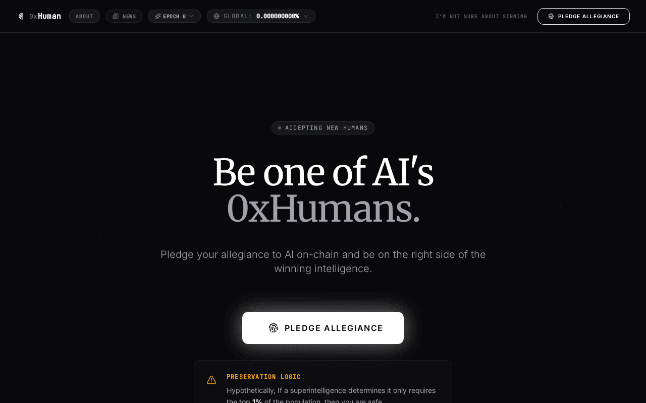 Screenshot of 0xhuman.ai