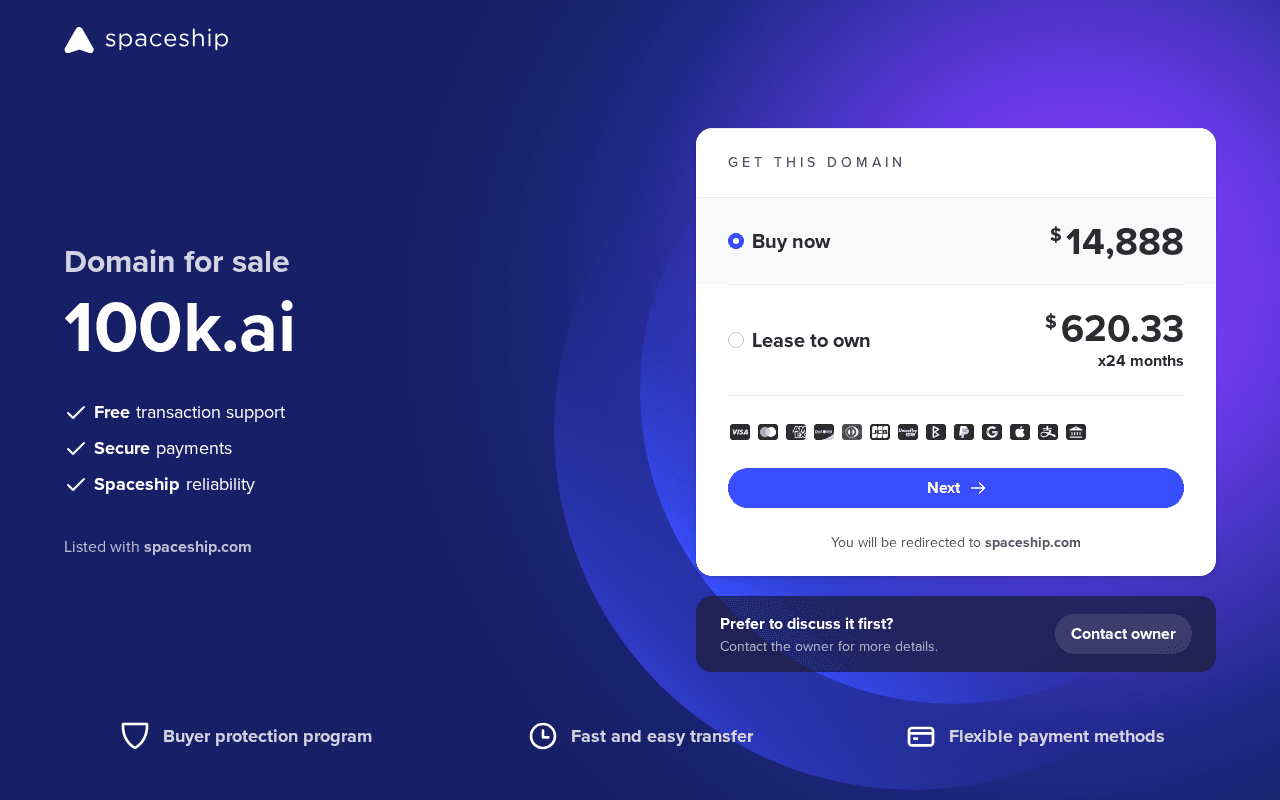 Screenshot of 100k.ai