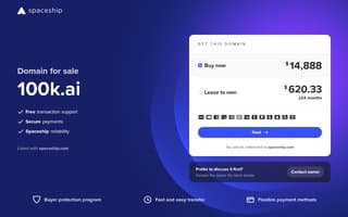 Screenshot of 100k.ai
