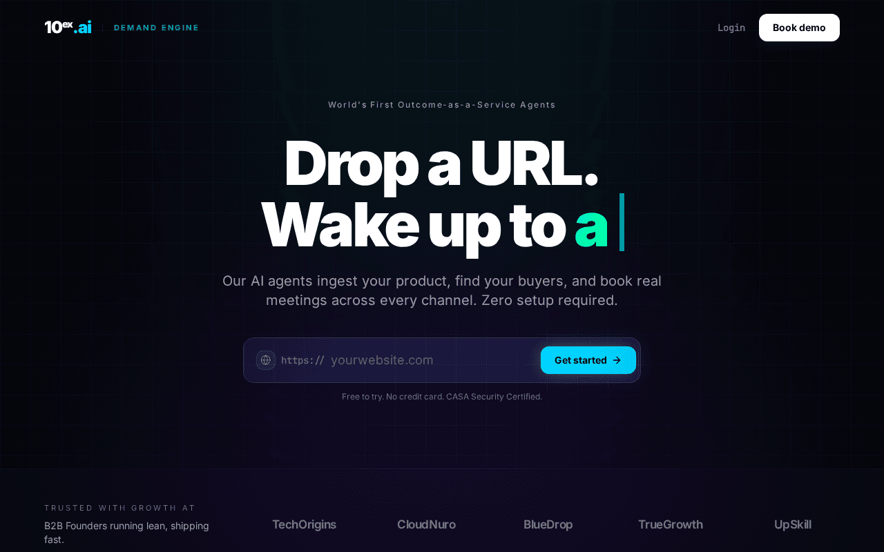 Screenshot of 10ex.ai