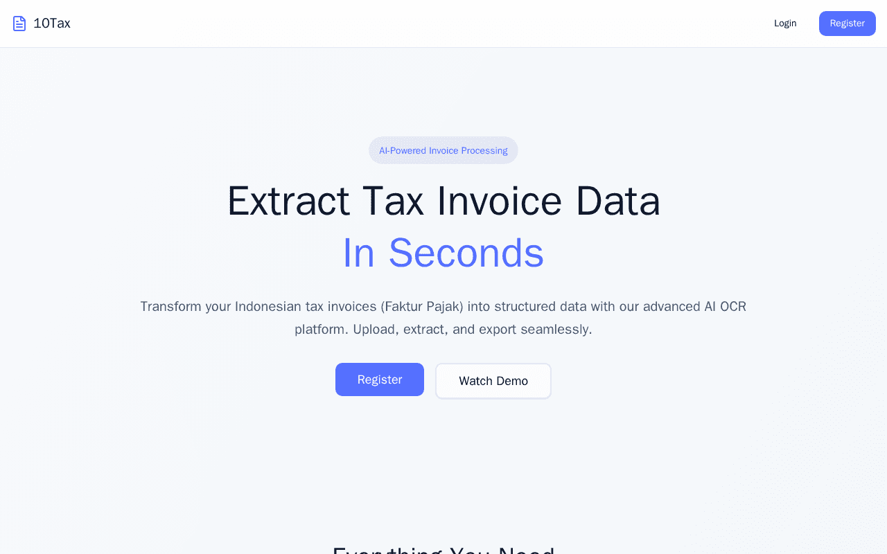 Screenshot of 10tax.ai