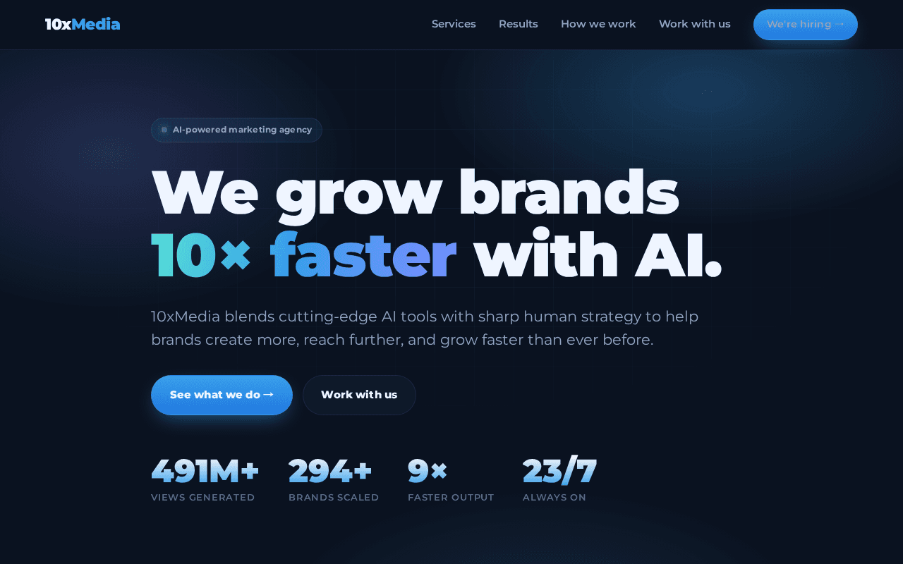 Screenshot of 10xmedia.ai