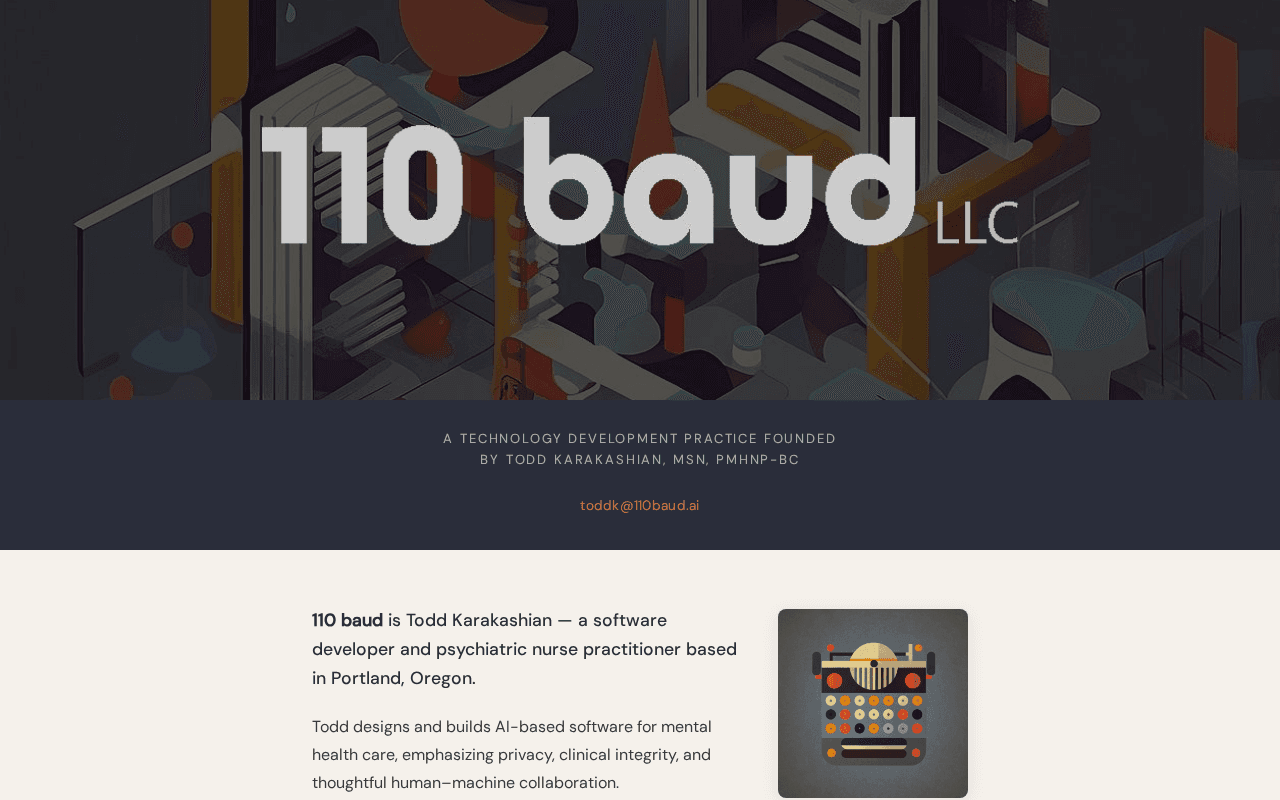 Screenshot of 110baud.ai