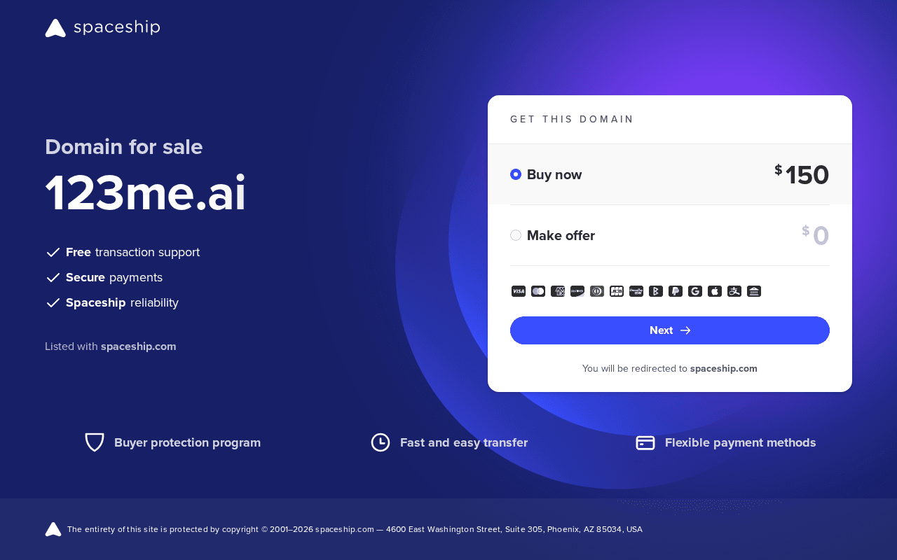 Screenshot of 123me.ai