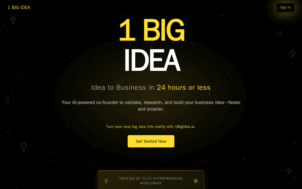 Screenshot of 1bigidea.ai