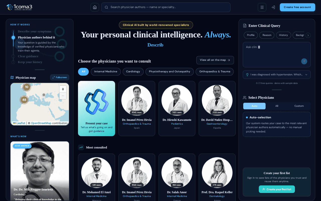 Screenshot of 1coma3.ai