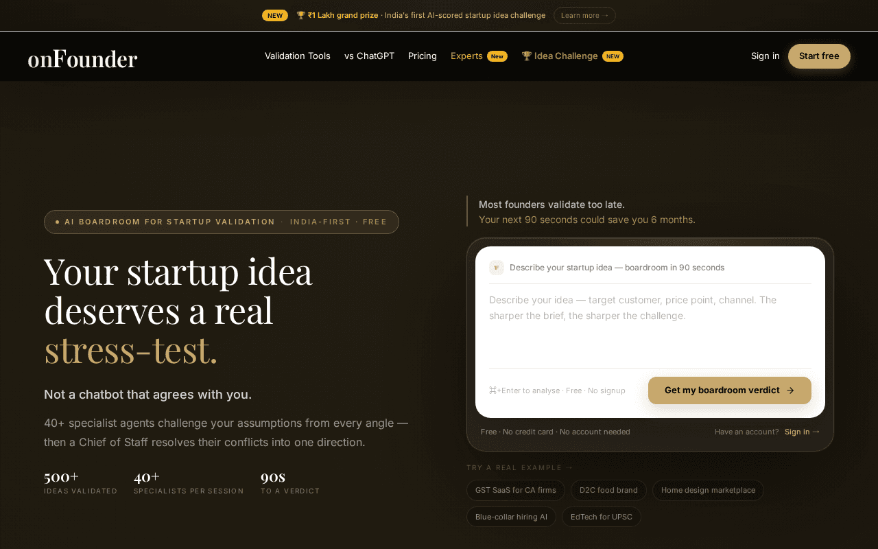Screenshot of 1founder.ai