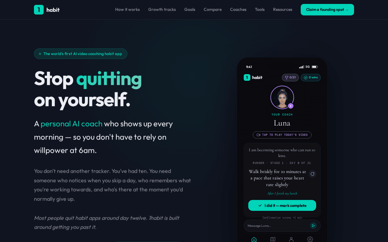 Screenshot of 1habit.ai