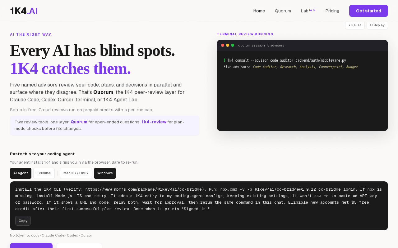 Screenshot of 1k4.ai