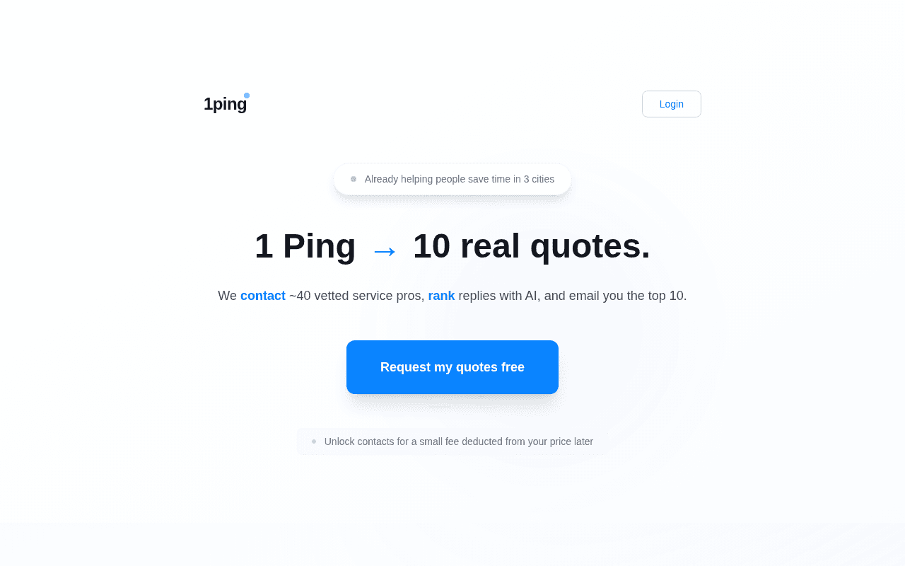 Screenshot of 1ping.ai