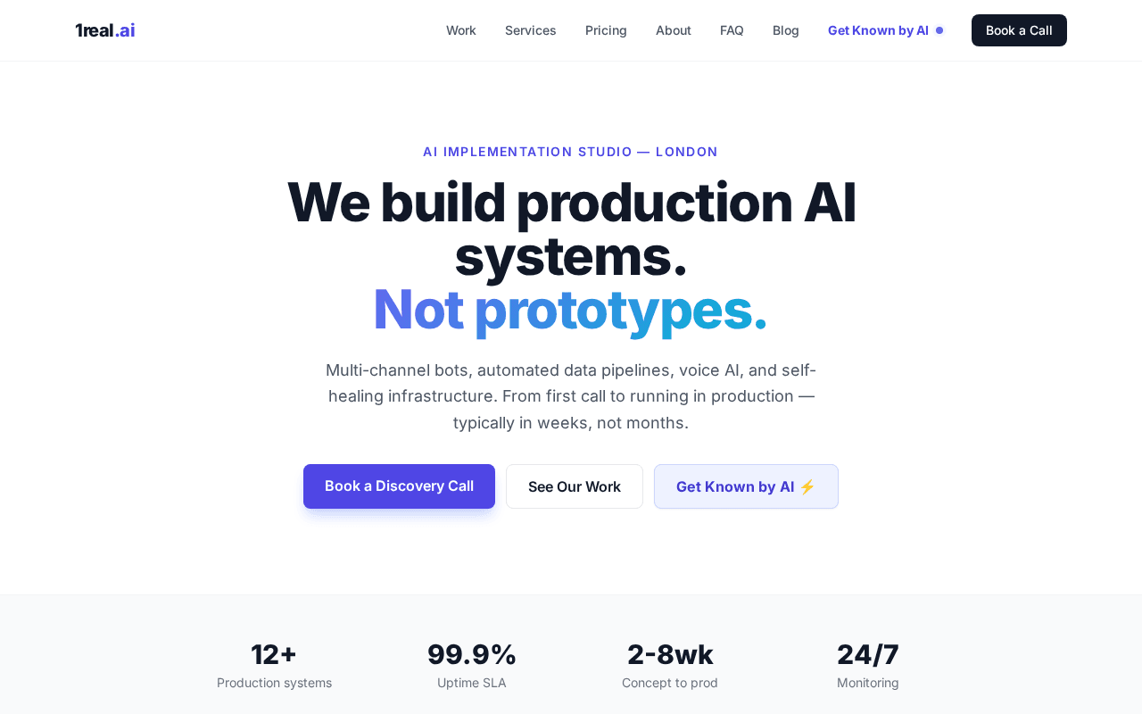 Screenshot of 1real.ai