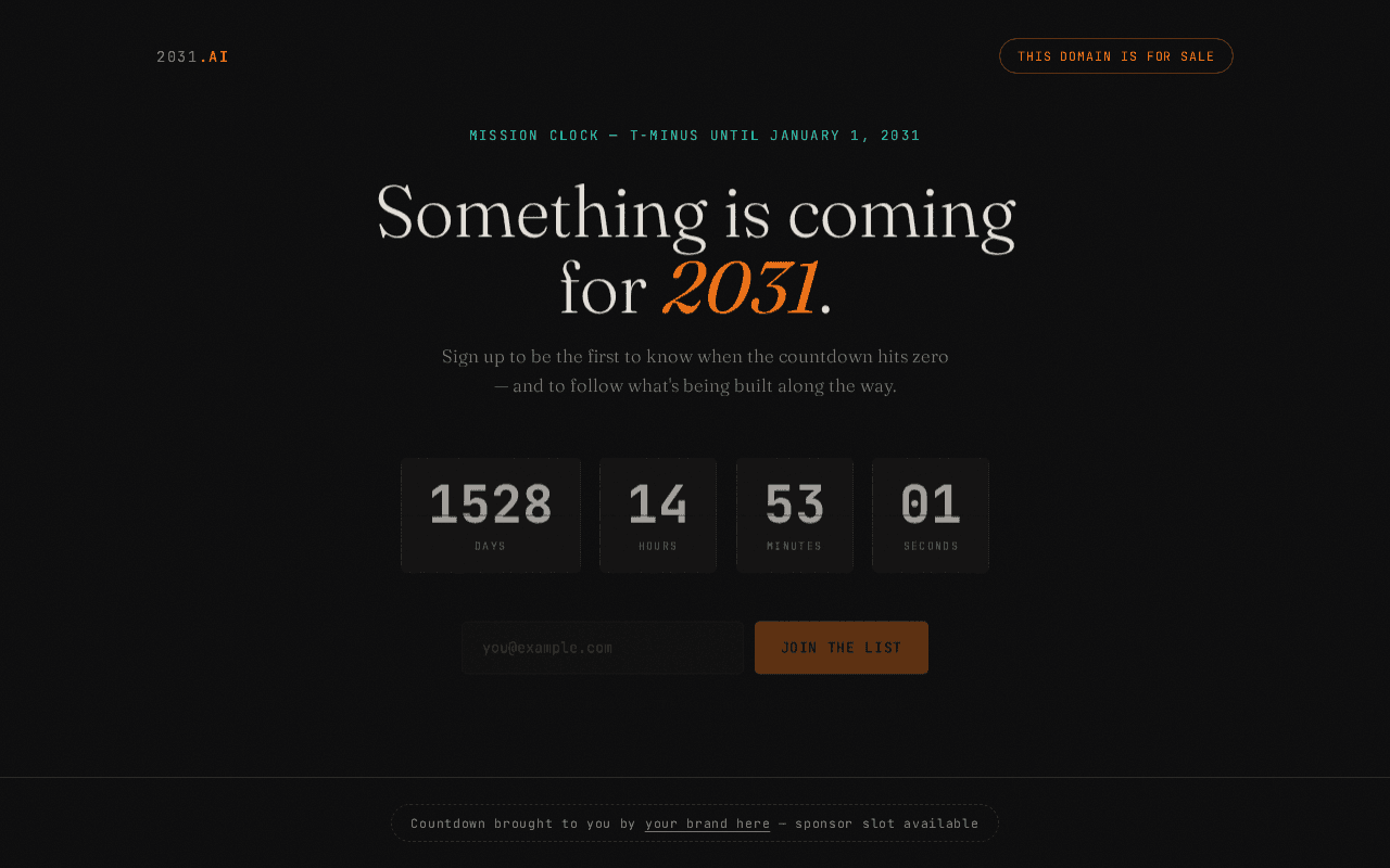 Screenshot of 2031.ai