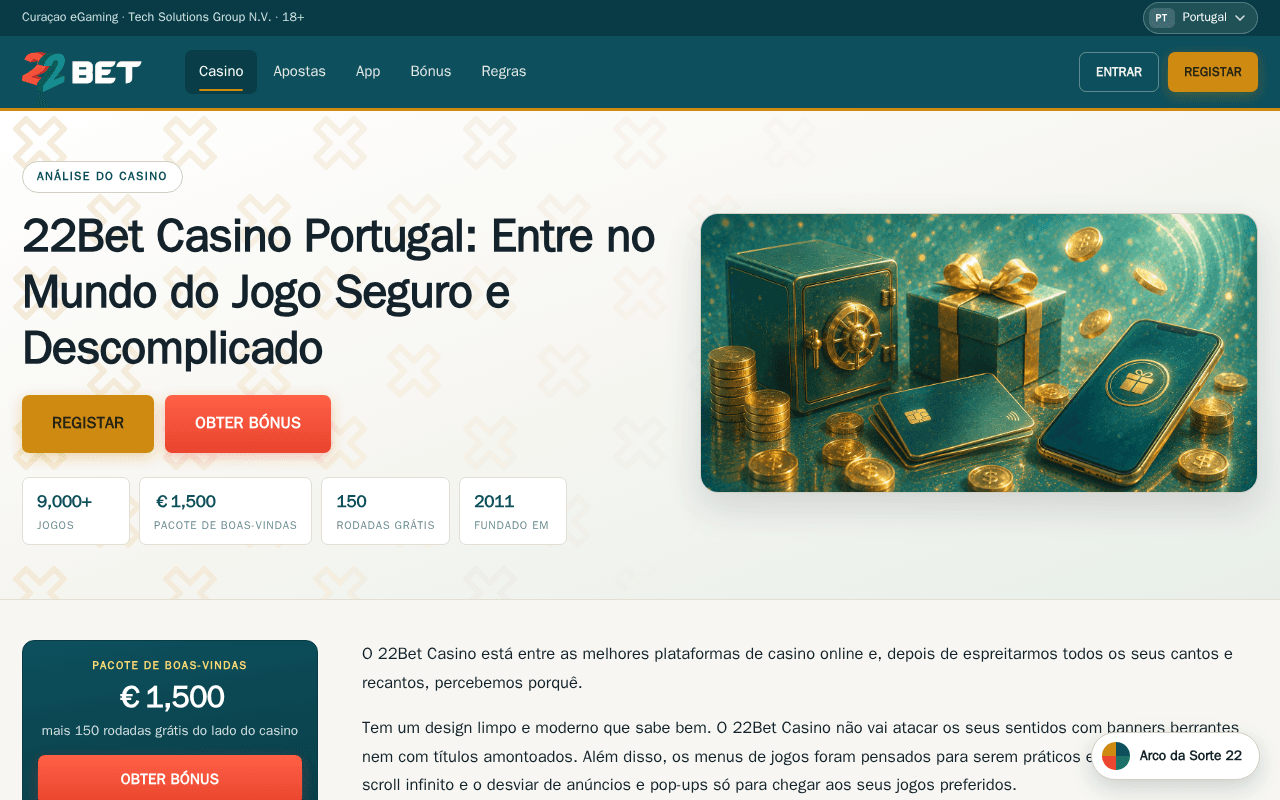 Screenshot of 22bet.ai