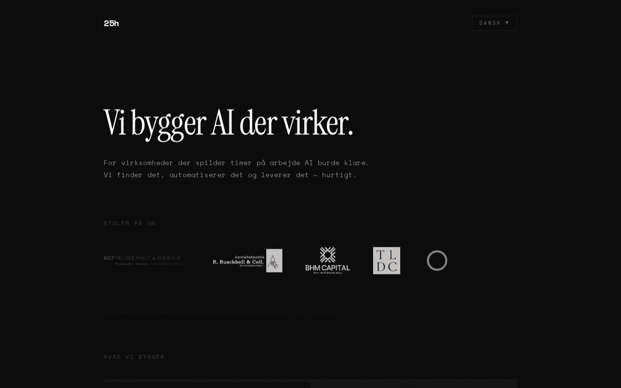 Screenshot of 25h.ai