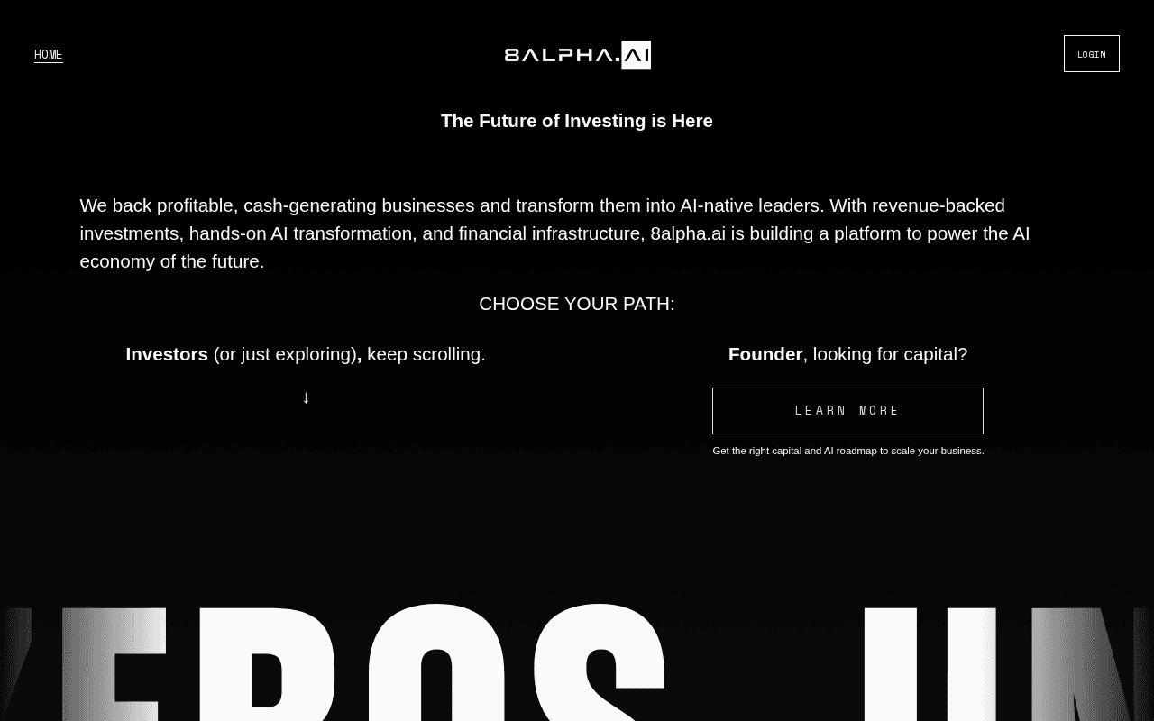 Screenshot of 8alpha.ai