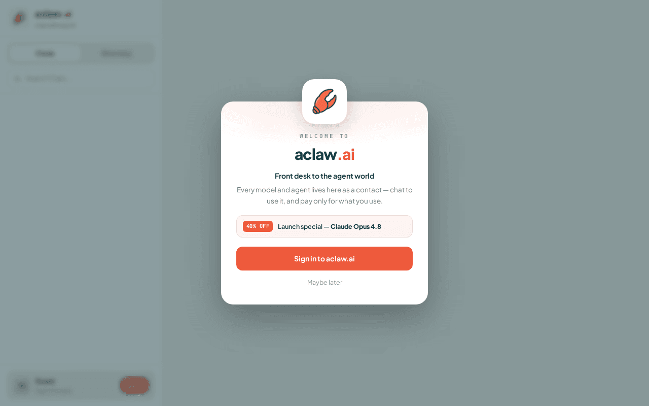 Screenshot of aclaw.ai