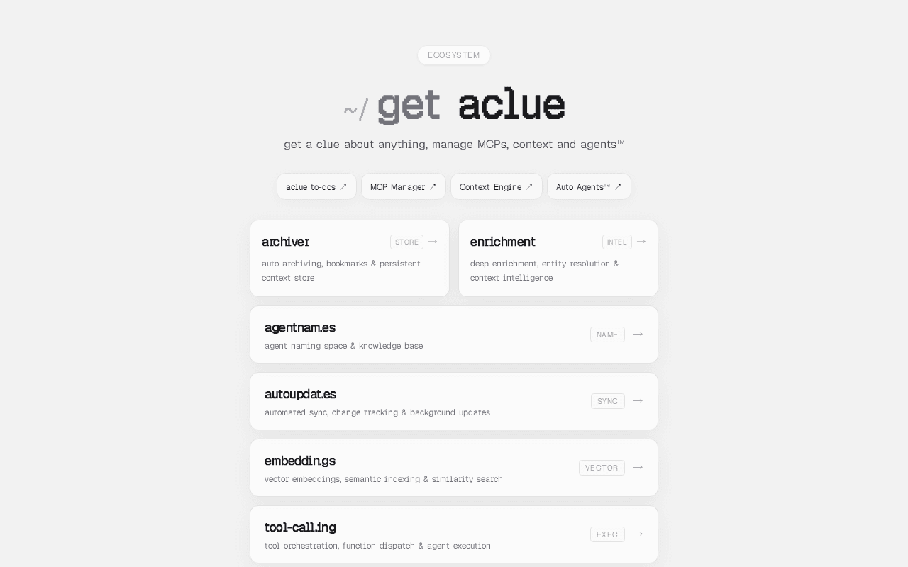 Screenshot of aclue.ai