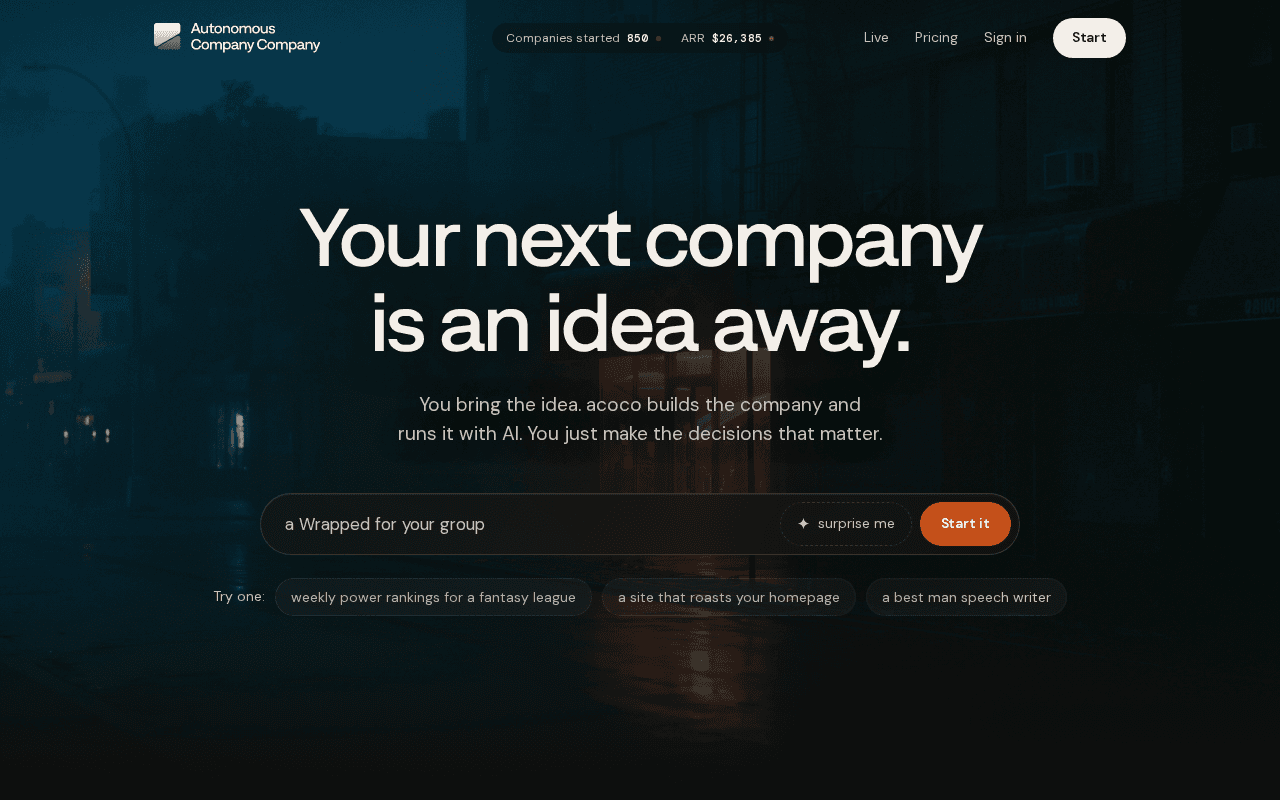 Screenshot of acoco.ai