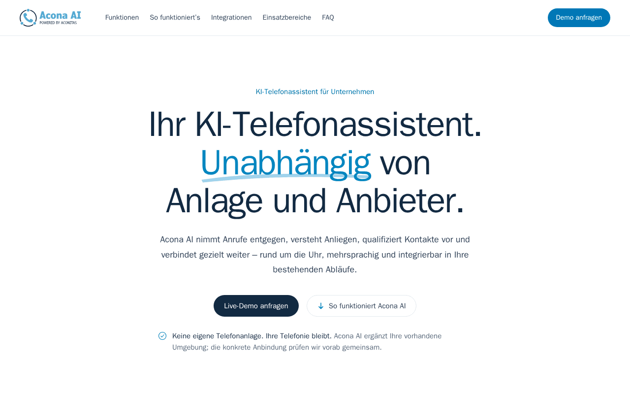 Screenshot of aconitas.ai