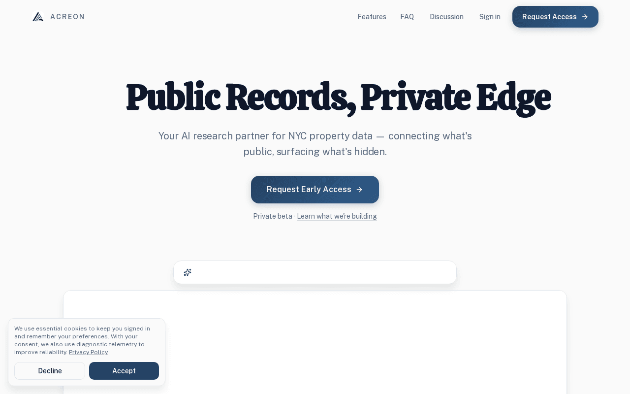 Screenshot of acreon.ai