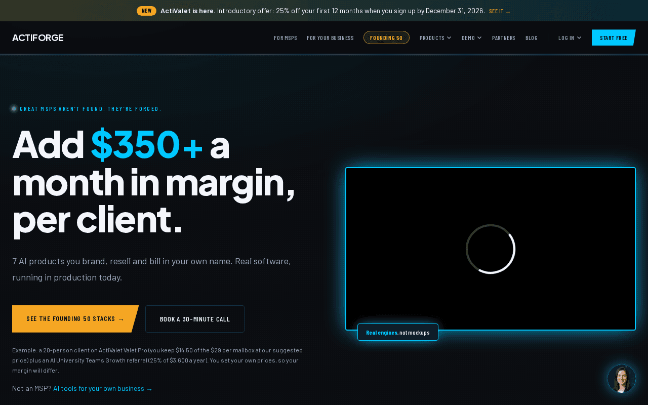 Screenshot of actiforge.ai