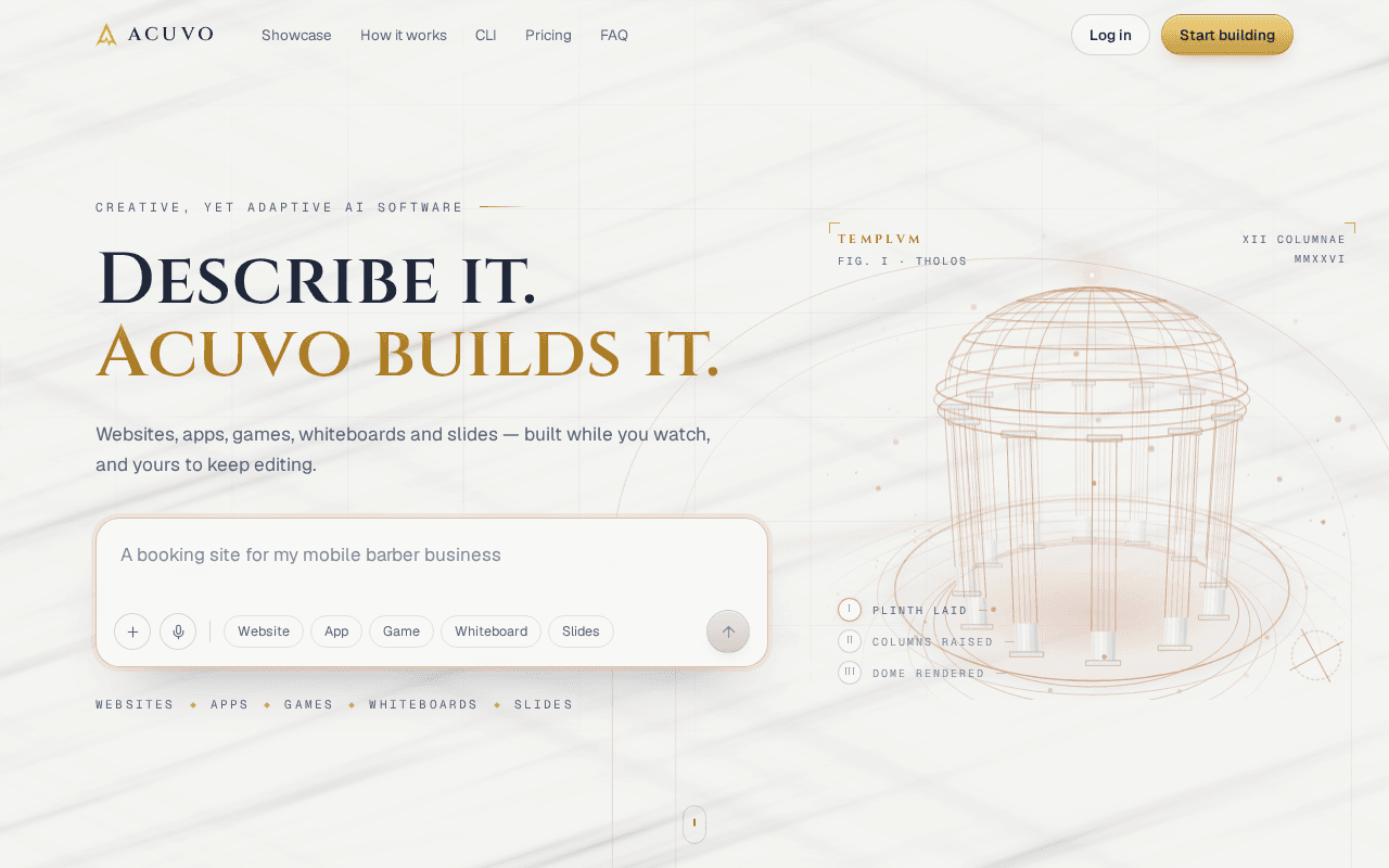 Screenshot of acuvo.ai