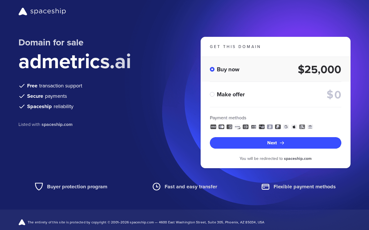 Screenshot of admetrics.ai