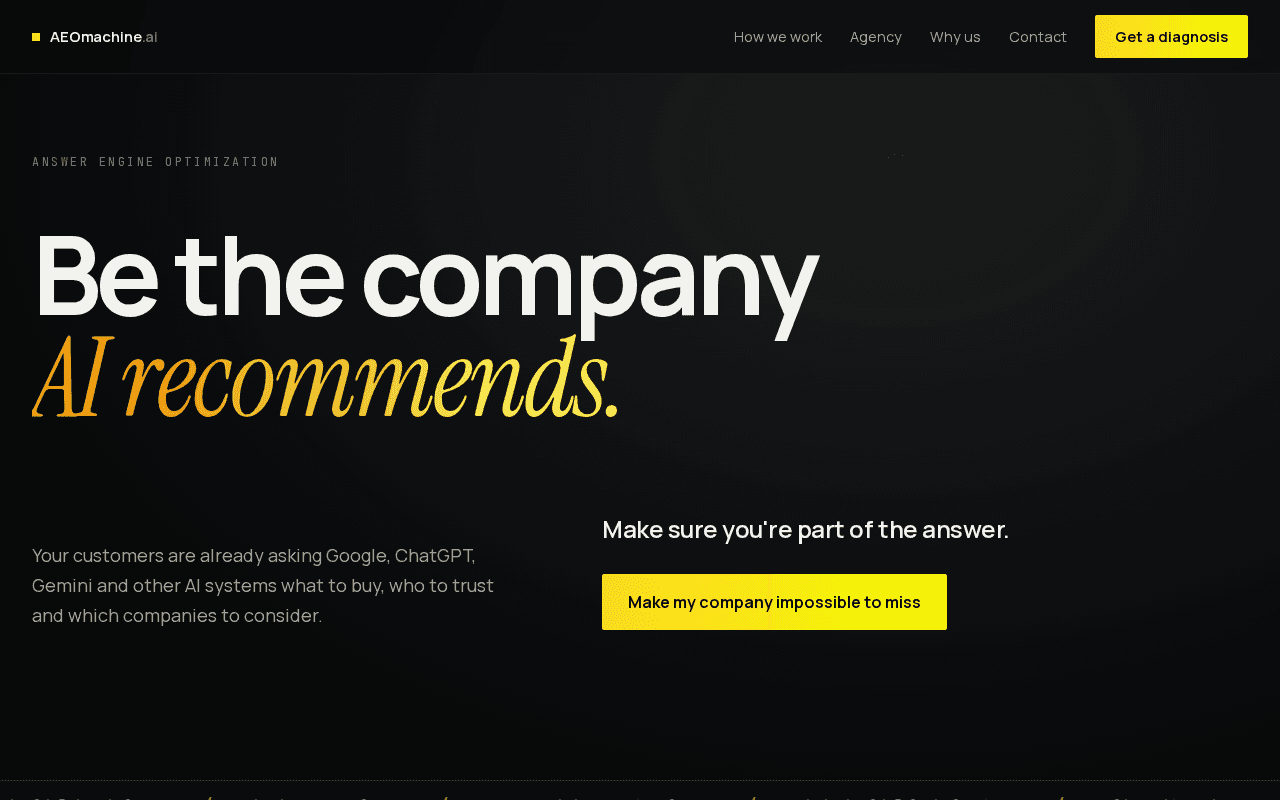 Screenshot of aeomachine.ai