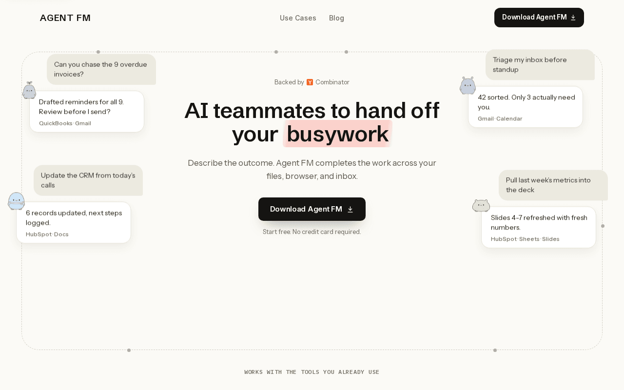 Screenshot of agentfm.ai