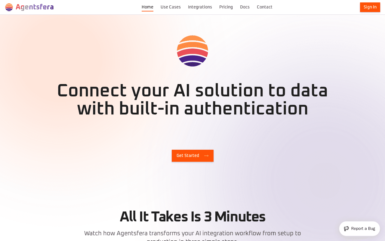 Screenshot of agentsfera.ai