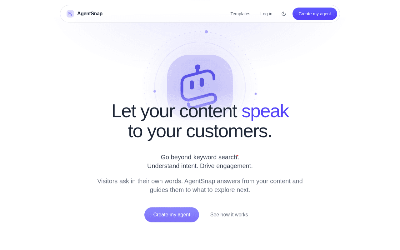 Screenshot of agentsnap.ai