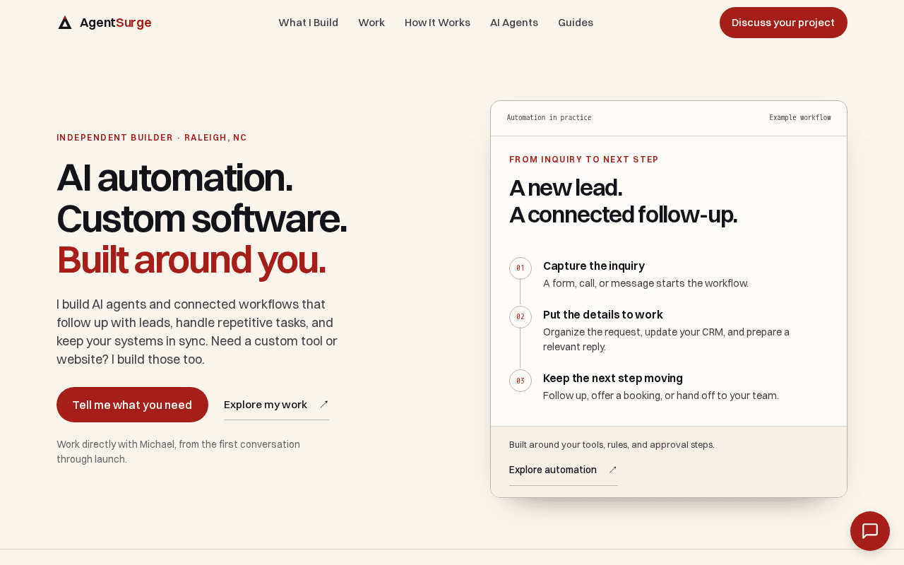 Screenshot of agentsurge.ai