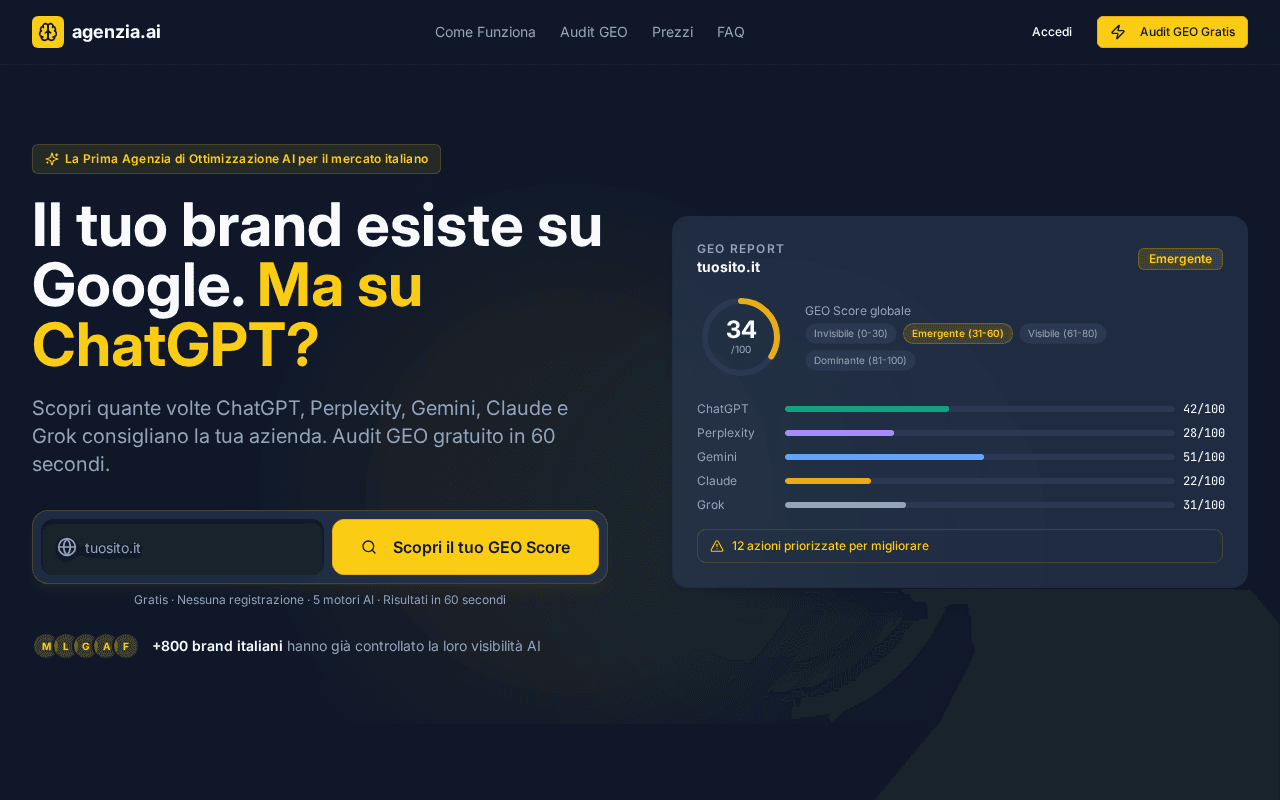 Screenshot of agenzia.ai