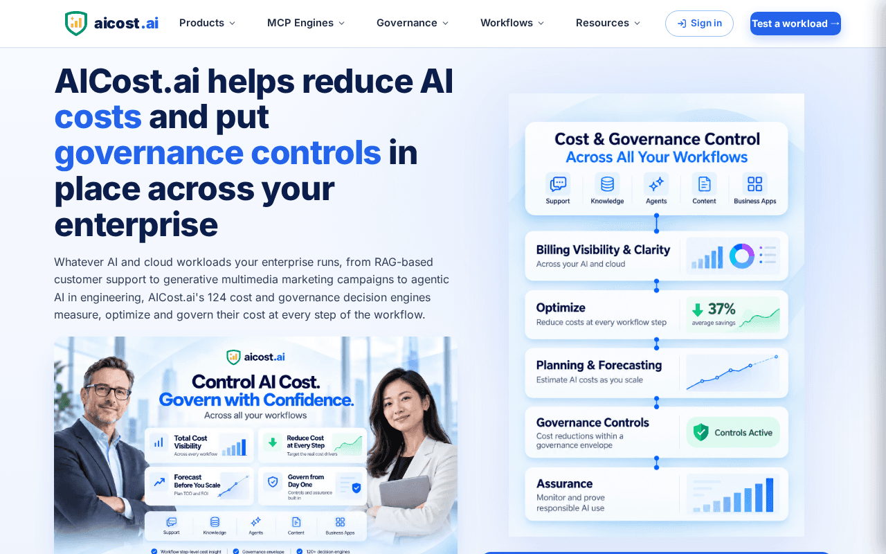 Screenshot of aicost.ai