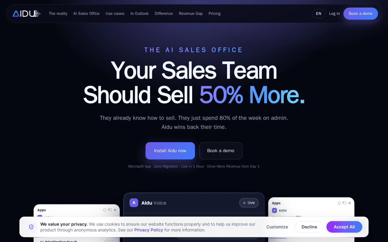Screenshot of aidu.ai