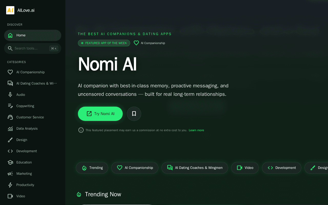 Screenshot of ailove.ai