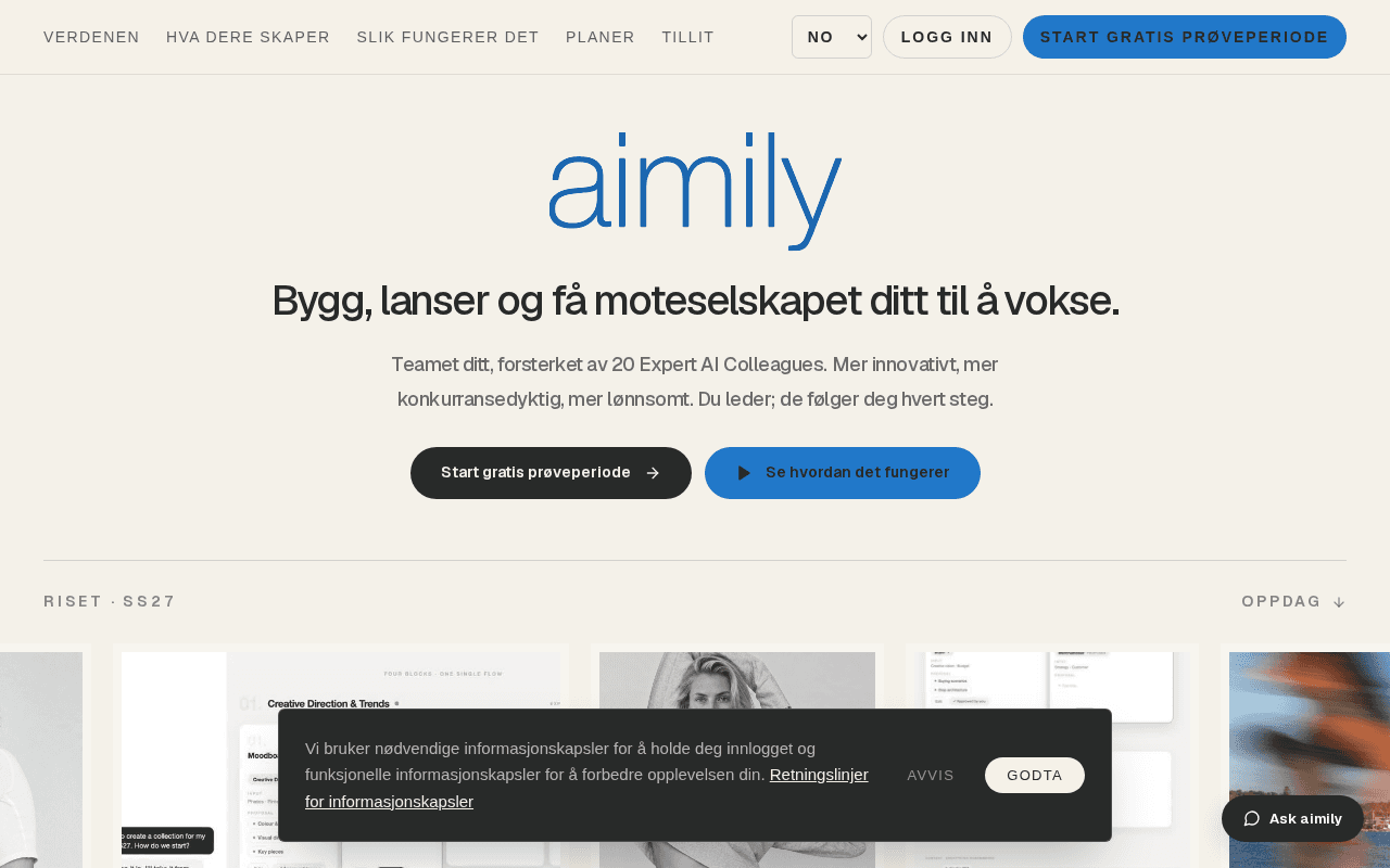 Screenshot of aimily.ai