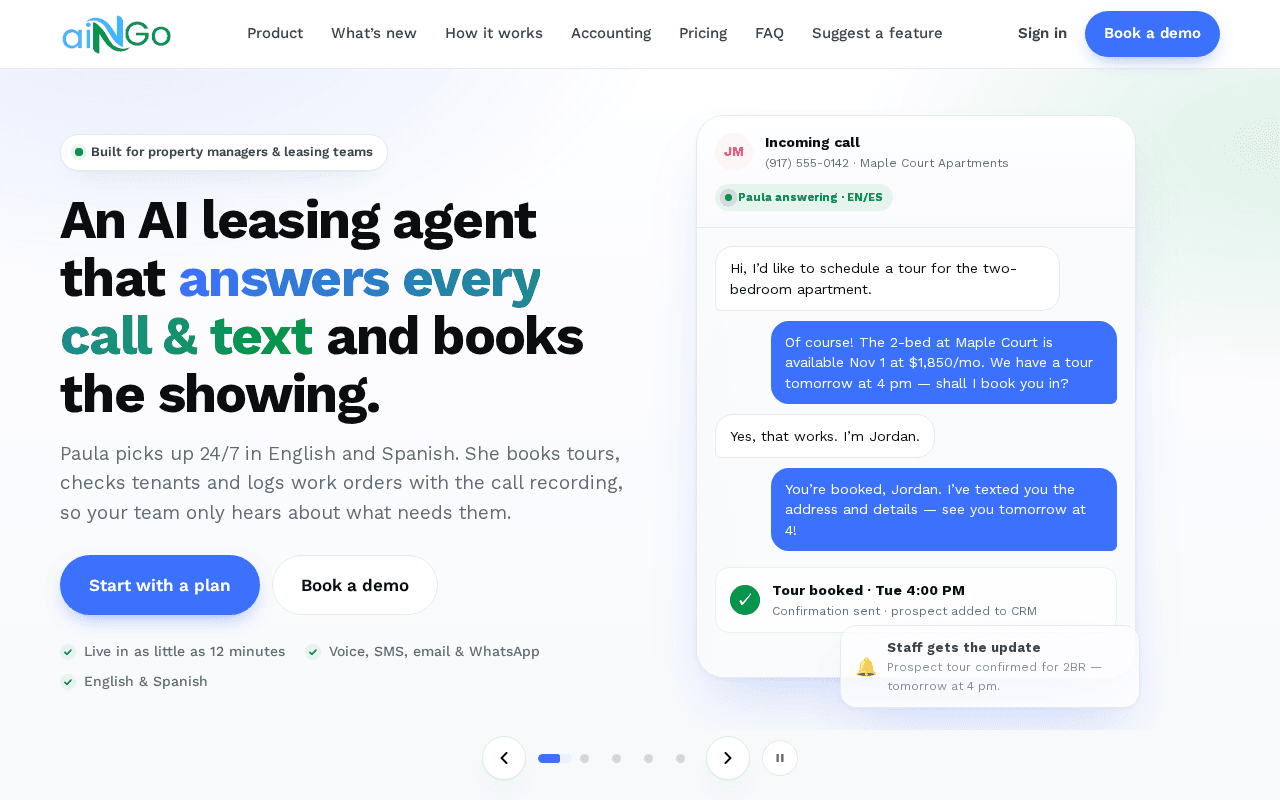 Screenshot of aingo.ai