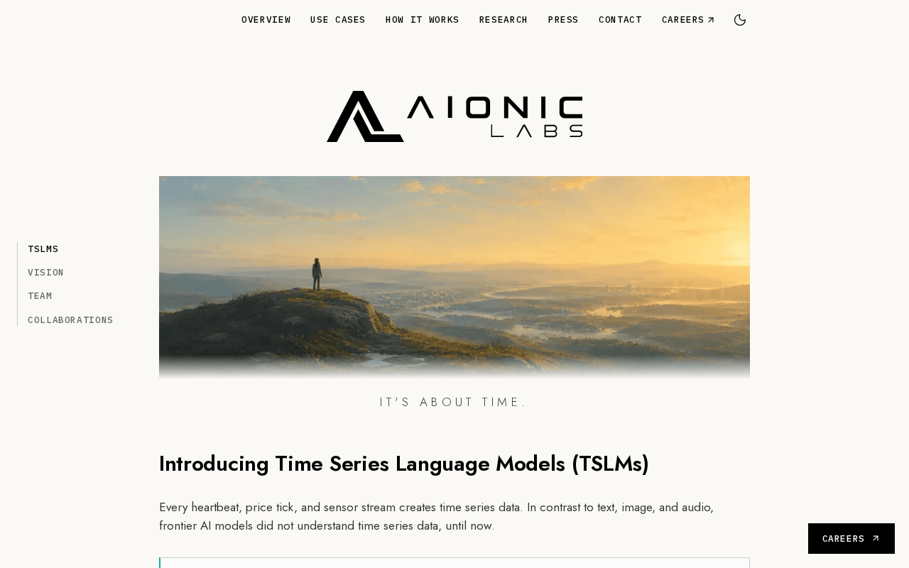Screenshot of aioniclabs.ai