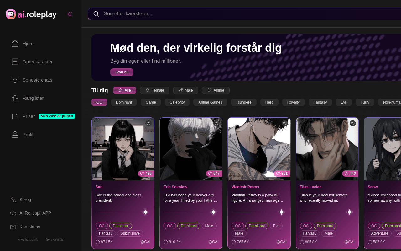 Screenshot of airoleplay.ai