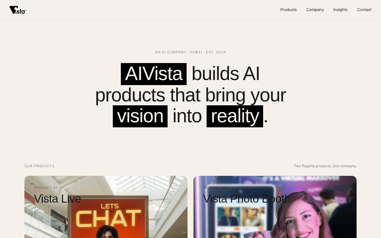 Screenshot of aivista.ai