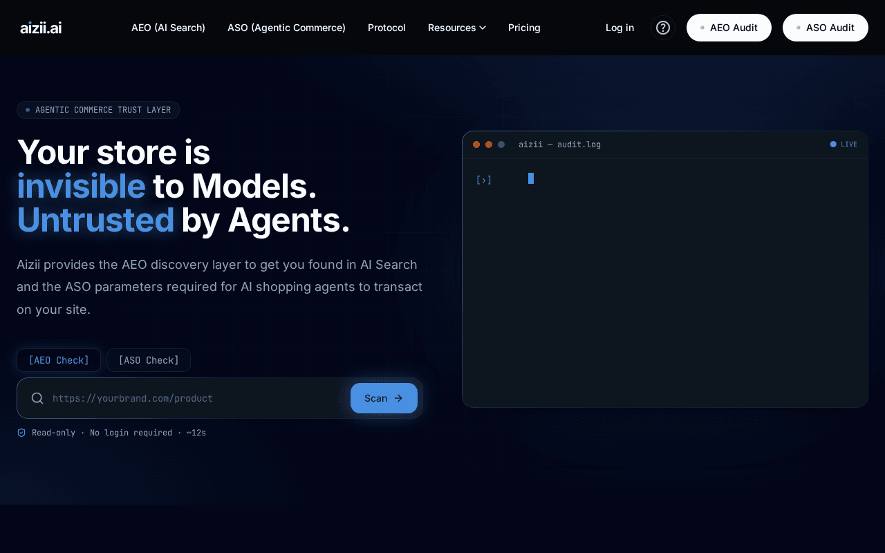 Screenshot of aizii.ai