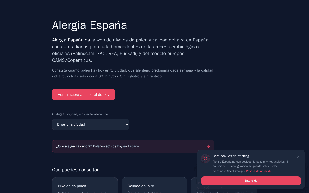 Screenshot of alergia.ai