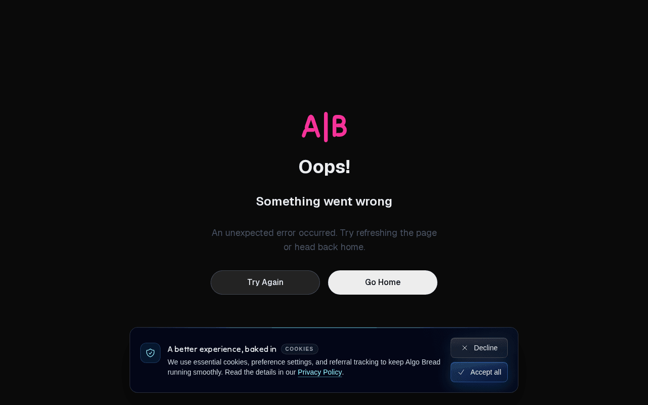 Screenshot of algobread.ai