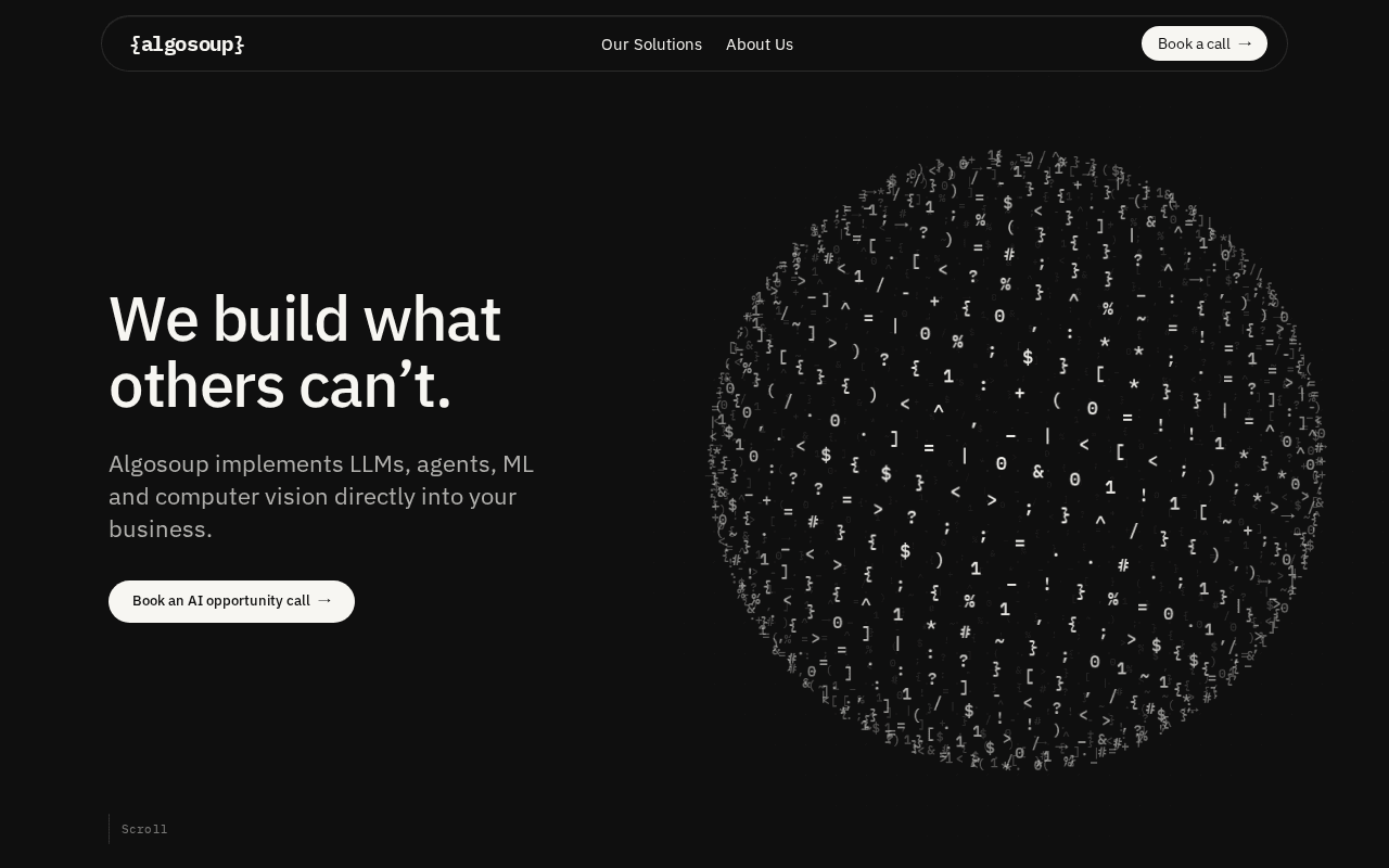 Screenshot of algosoup.ai